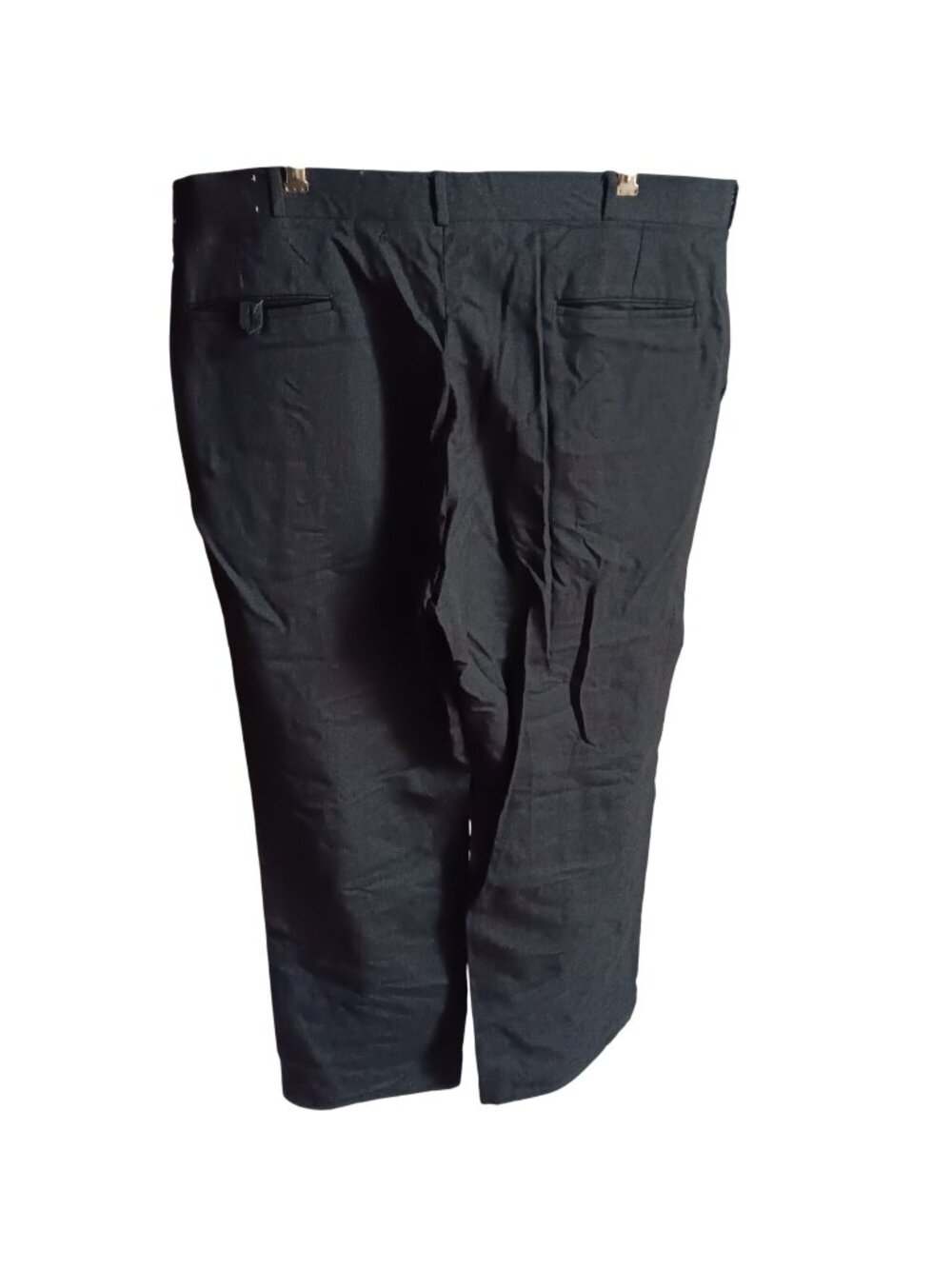 38x31 Vintage 1970's Mens Pants Charcoal Wool SEARS Bootcut Dress Slacks